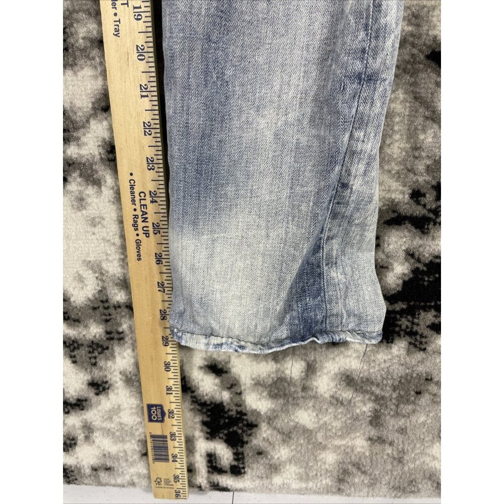 BKE Aiden Jeans Mens Size 27L Distressed Buckle Fade Cowboy Rockabilly Light Was - Picture 6 of 13